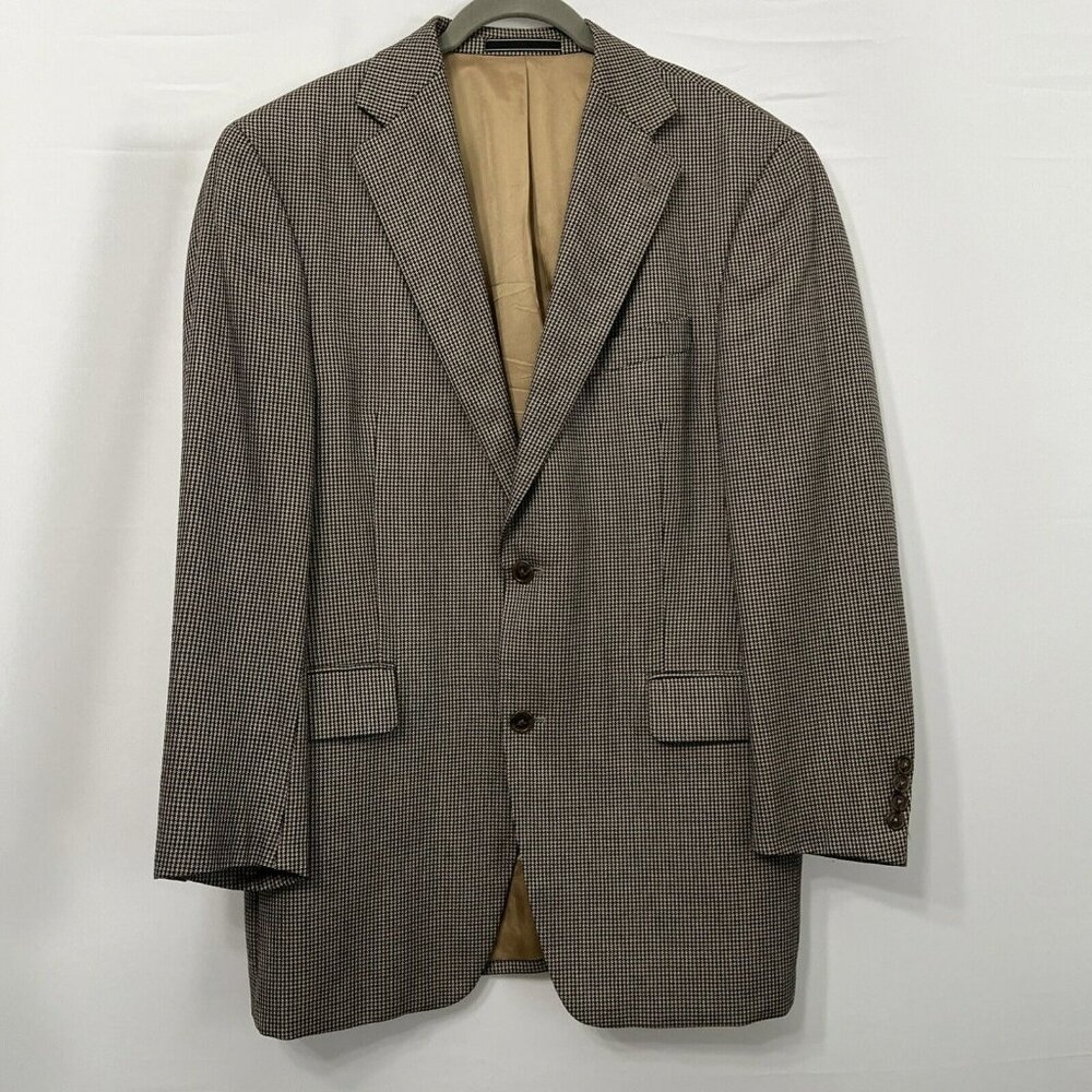 Arnold Brant Men's 100% Cashmere Sport Jacket Blazer 40R Multi Brown Herringbone